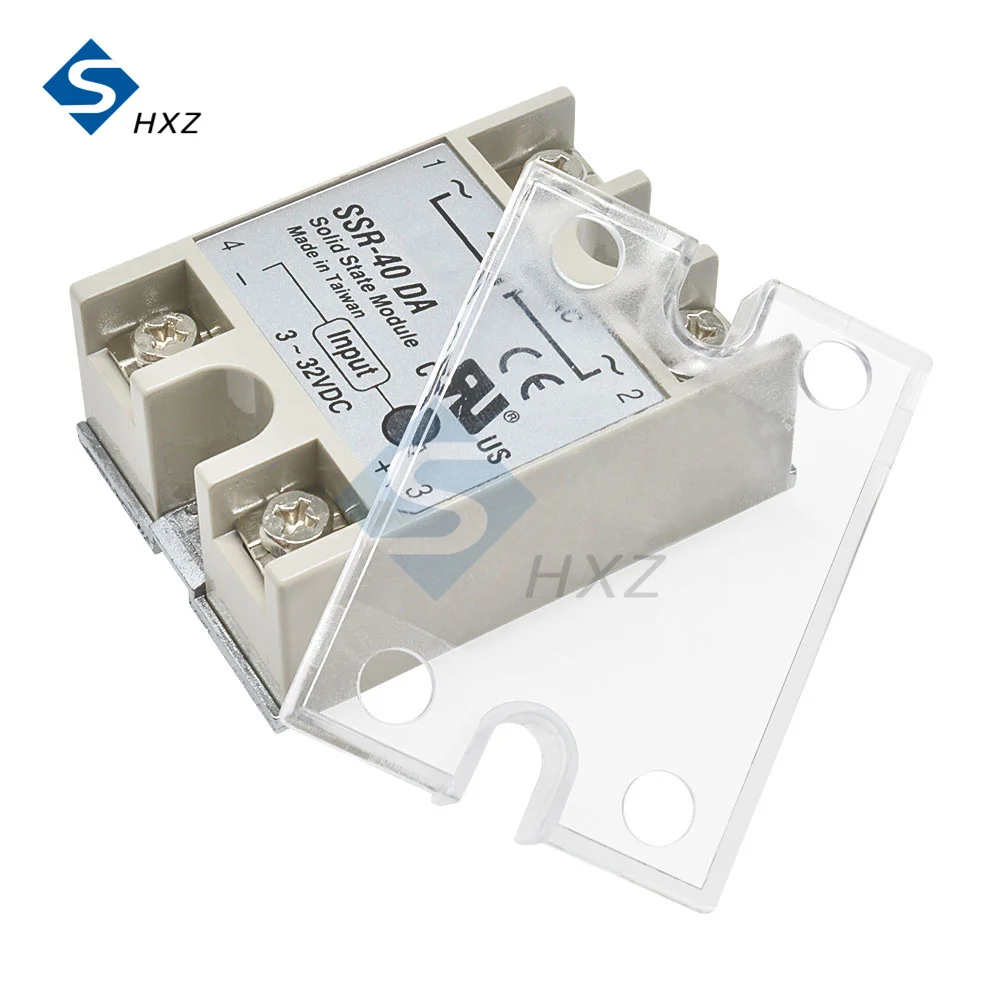 Solid State Relay SSR Plastic Cover DC Control Single Phase Solid State Relay Safe Shell Case Box Front Cover