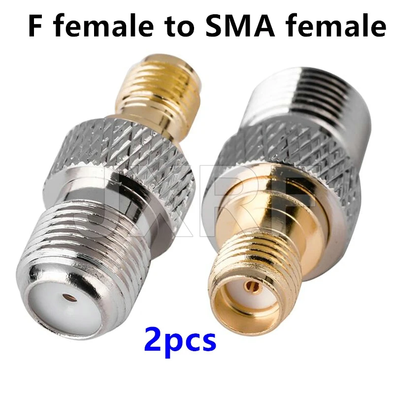 JXRF 커넥터 RF 동축 동축 어댑터, F 타입 암 잭-SMA 수 플러그, 스트레이트 F 커넥터-SMA 커넥터, 2 개