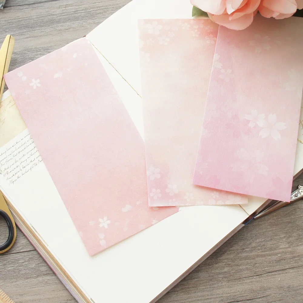 20 Sheet Pink Sakura Cherry Blossom Rain Pattern Paper Tag Design Gift Tag Gift Decoration Scrapbooking DIY Background