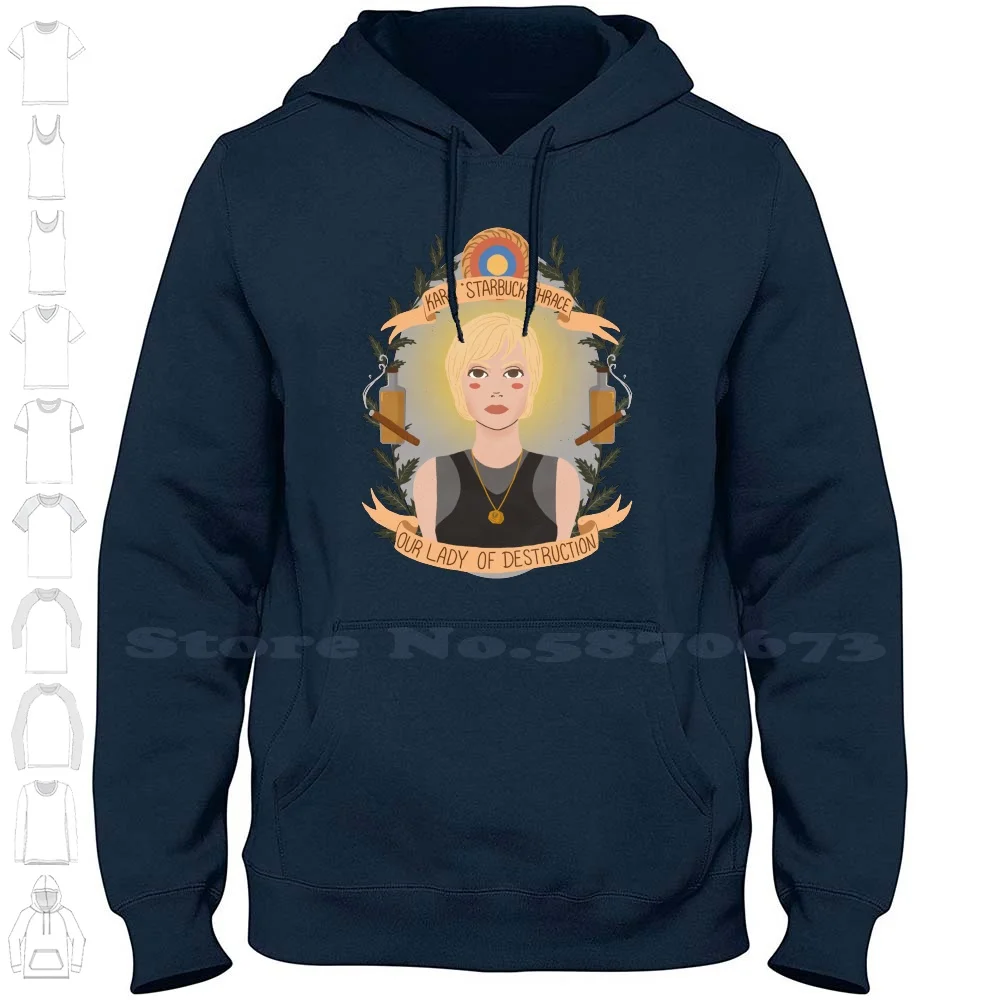 Kara Thrace 100% Cotton Hoodie T-Shirt Kara Thrace Battlestar Galactica