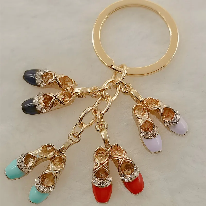 Enamel dance shoes keychain ballet angel girl lover handbag jewelry keychain