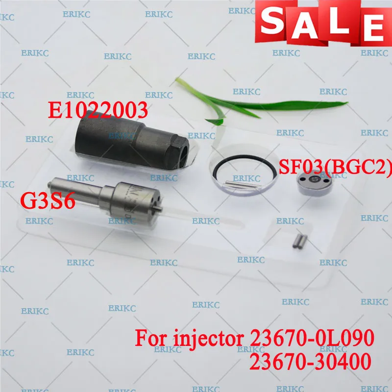 

ERIKC 23670-0L090 Injector Overhaul Repair Kits Nozzle G3S6 Valve Plate SF03(BGC2), Pin, Sealing Ring for Injection 23670-30400