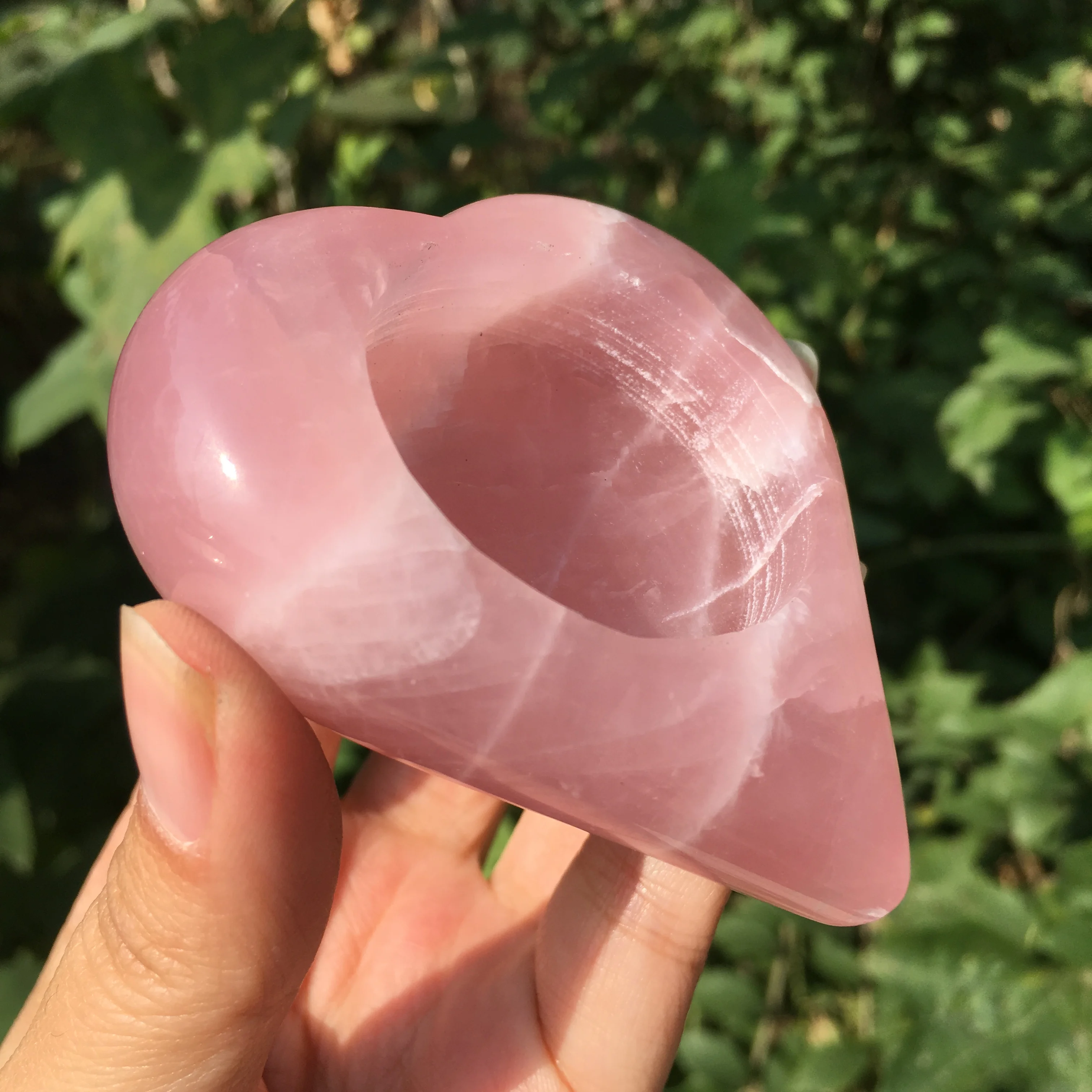 Natural Crystal Candlestick Polished Rose Quartz Candelabrum Hand Carved Pink Gemstone Lucky Fortune Healing For Decor