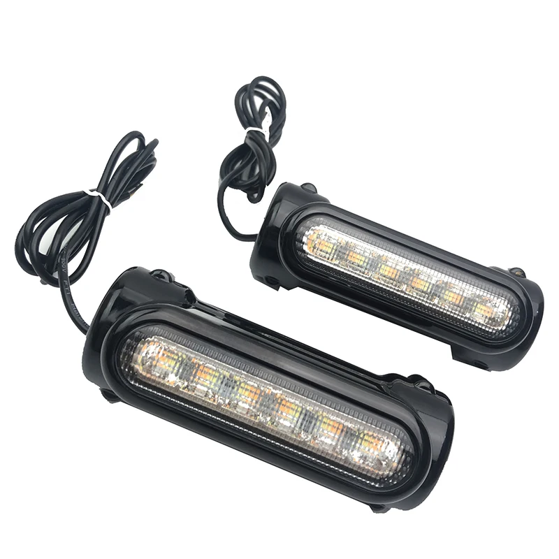 1 Pair Motorcycle Highway Bar Switchback Turn Signal Light White Amber LED For Victory For Road King/Touring Models