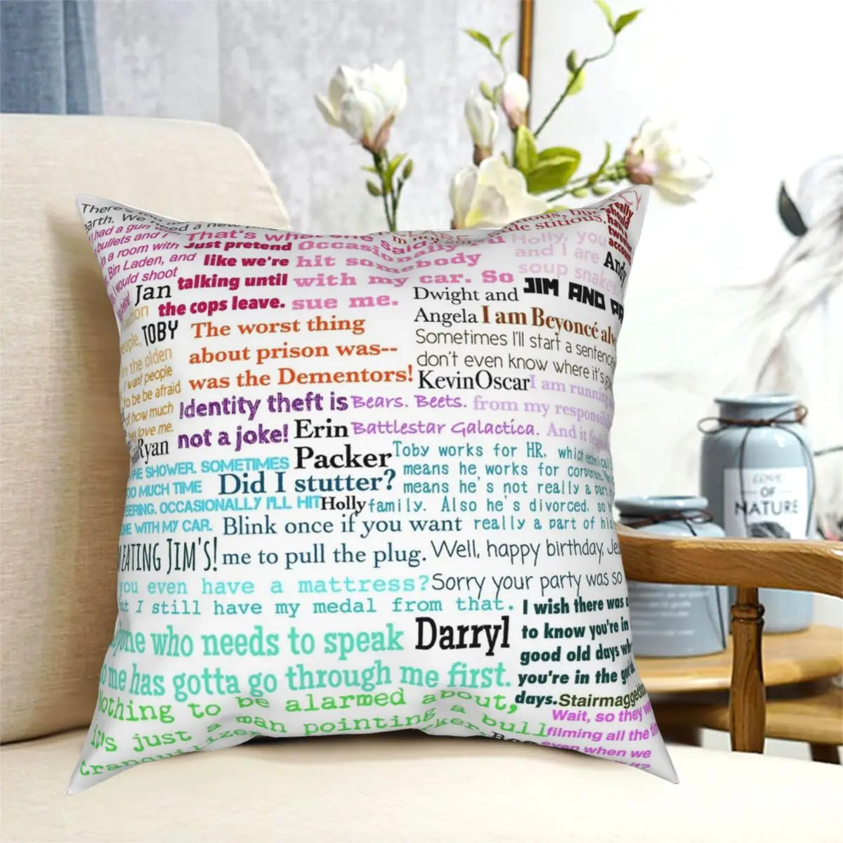 

The Office Quotes Pillowcase Pattern Zip Decorative for Car Cushion Case