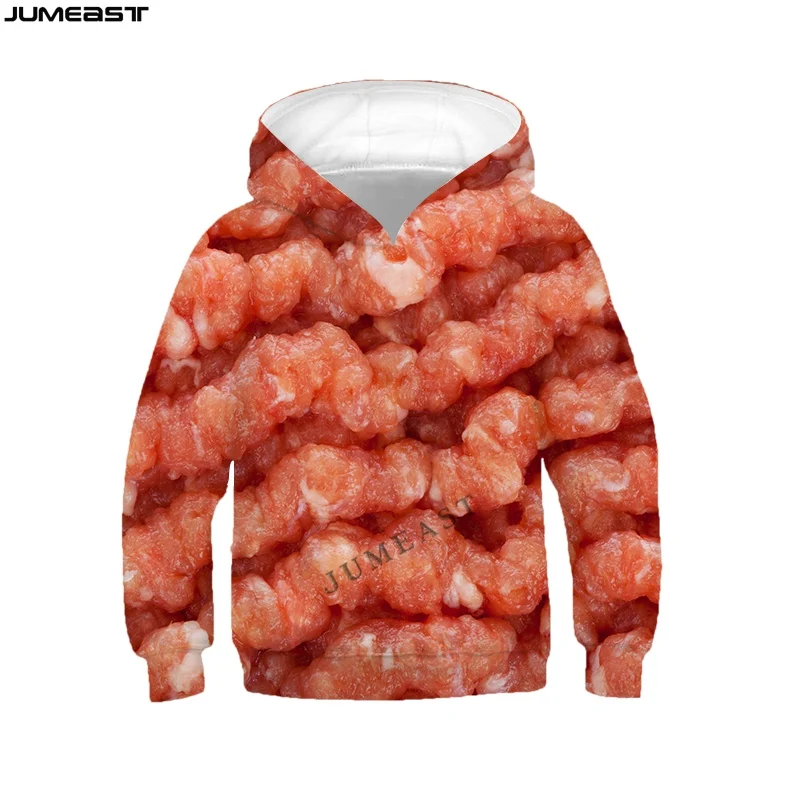 

Jumeast Men Women Boy Girl 3D Children Sweatshirt Hip Food Meat Long Sleeve Kids Spring Autumn Cap Hoody Sport Pullover Hoodies