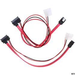 7 + 6 Pin Slimline SATA Optical Drive To Computer Power Cord For Slim Laptop SATA DVD CD-RW Adapter Cable