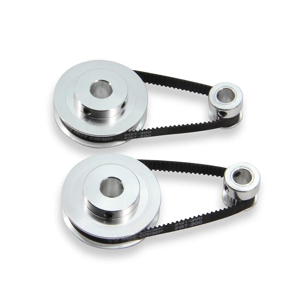 

2 Kit 2GT Synchronous Wheel 20&60 Teeth 10mm Bore Aluminum Timing Pulley with 2pcs Length 200mm Width 6mm Belt (20-60T-10B-6)