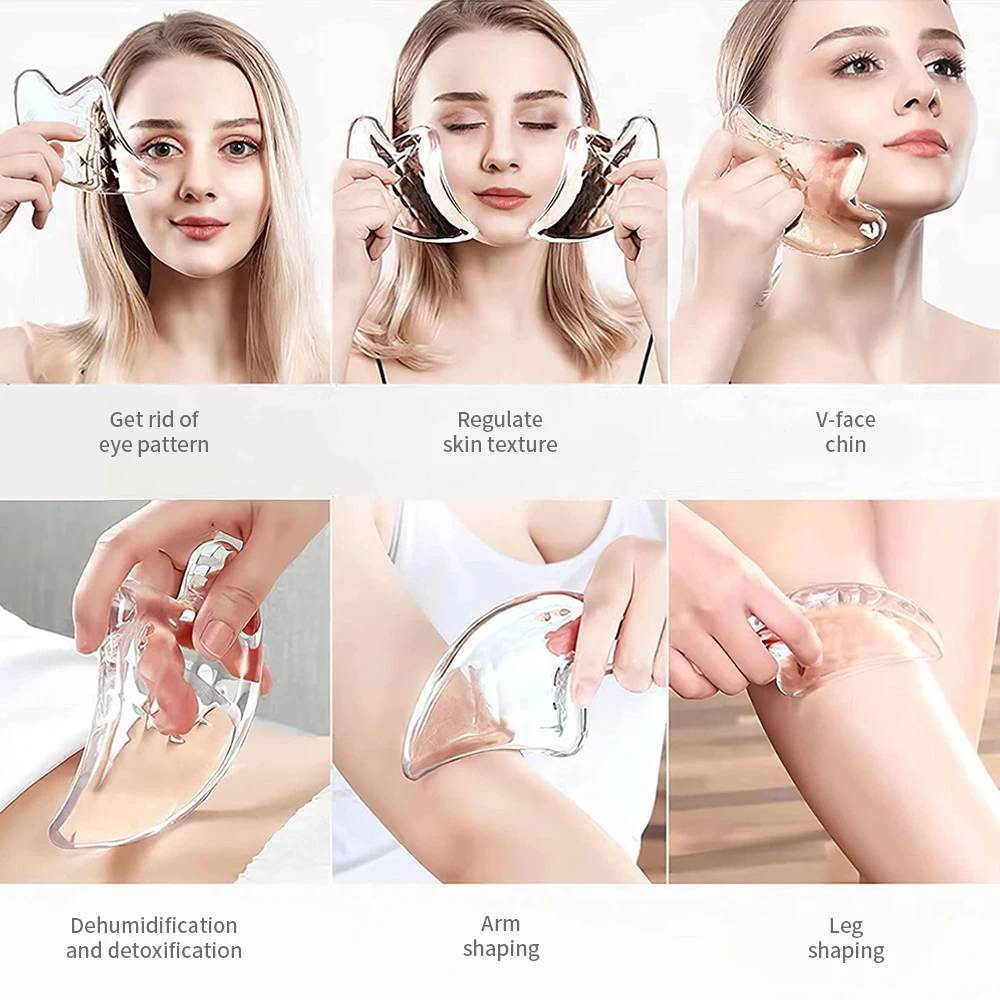 Facial Lifting คริสตัลกระดานขูดนวดสำหรับเครื่องมือใบหน้ายกกระชับผิวริ้วรอย Remover คอคาง Beauty Face Care เครื่องมือ