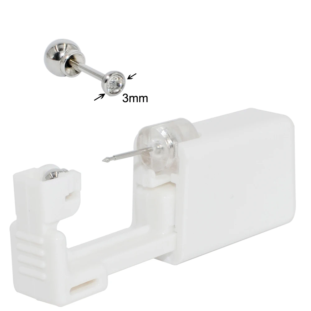1PC 316L Chirurgisch Staal Oor Stud Wegwerp Steriele Piercing Stud met Veilige Bal Gesp Set Piercing Gun Body piercing Sieraden