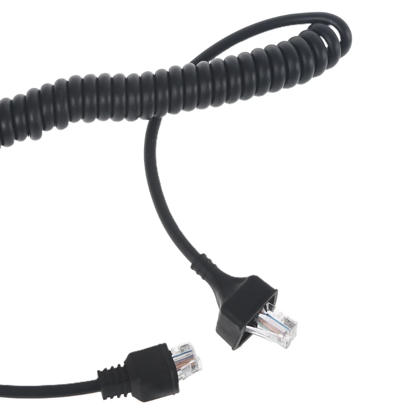 RJ-45 8 Pin to 8 Pin Mic Cable Cord for kenwood KMC-30 KMC-32 KMC-35 KMC-36 MC-59 Heavy Duty Coiled Cord Easy to Install 95AF