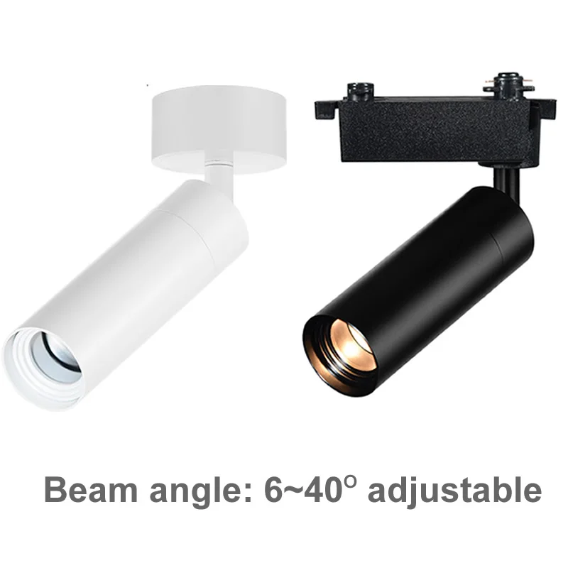 Zoomable Led Track Light Spotlight Ceiling Lamp Adjustable Focus Rail Spot Light Fixture Industrial Showcase Kitchen Lighting