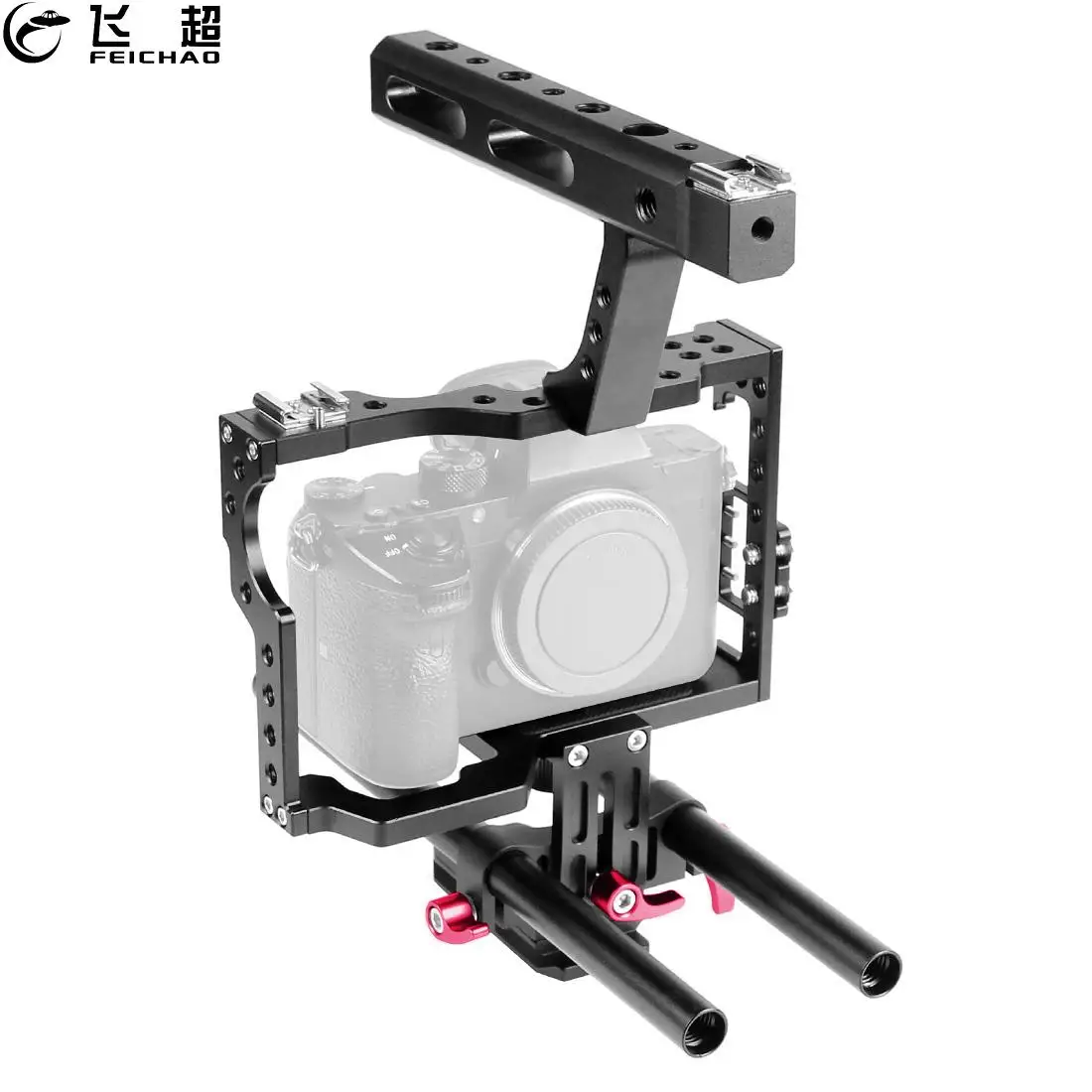 

Держатель для камеры Защитная оснастка чехол стабилизатор верхняя ручка поддержка рельса стержень монтаж видео комплект для Sony A7 A7R A7S II A72 GH4 A9