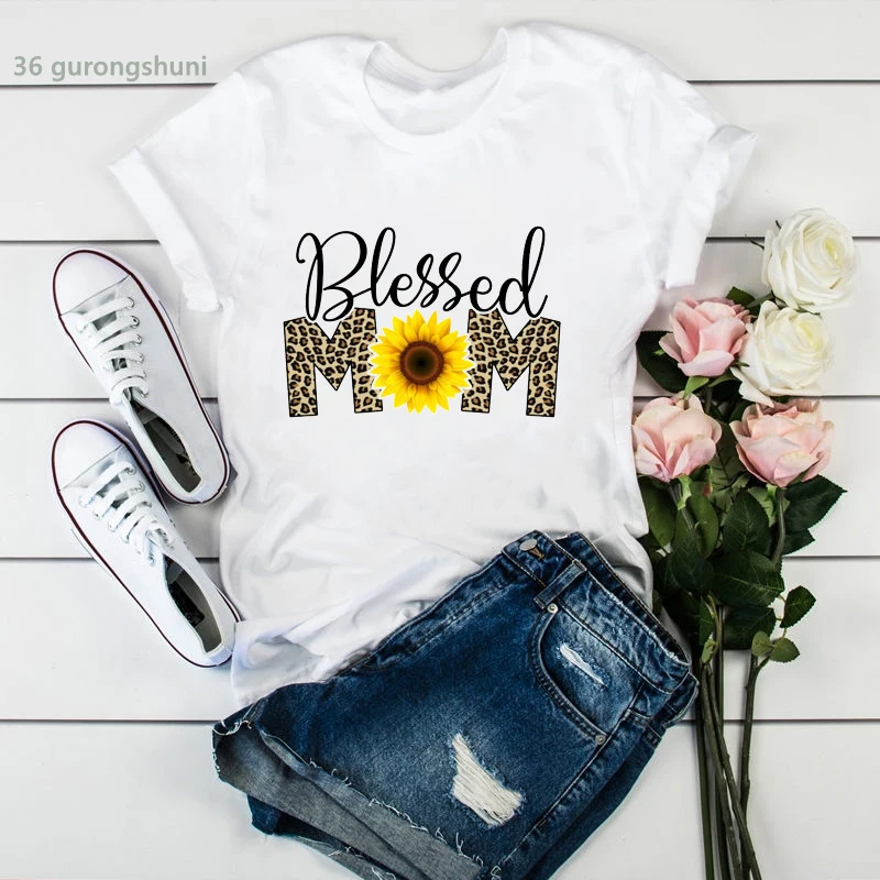 

Tee Shirt Femme Retro Leopard Sun Flower Graphic Print T Shirt Femme Aesthetic Clothe Summer Camiseta Mujer T-Shirt Tumblr Tops