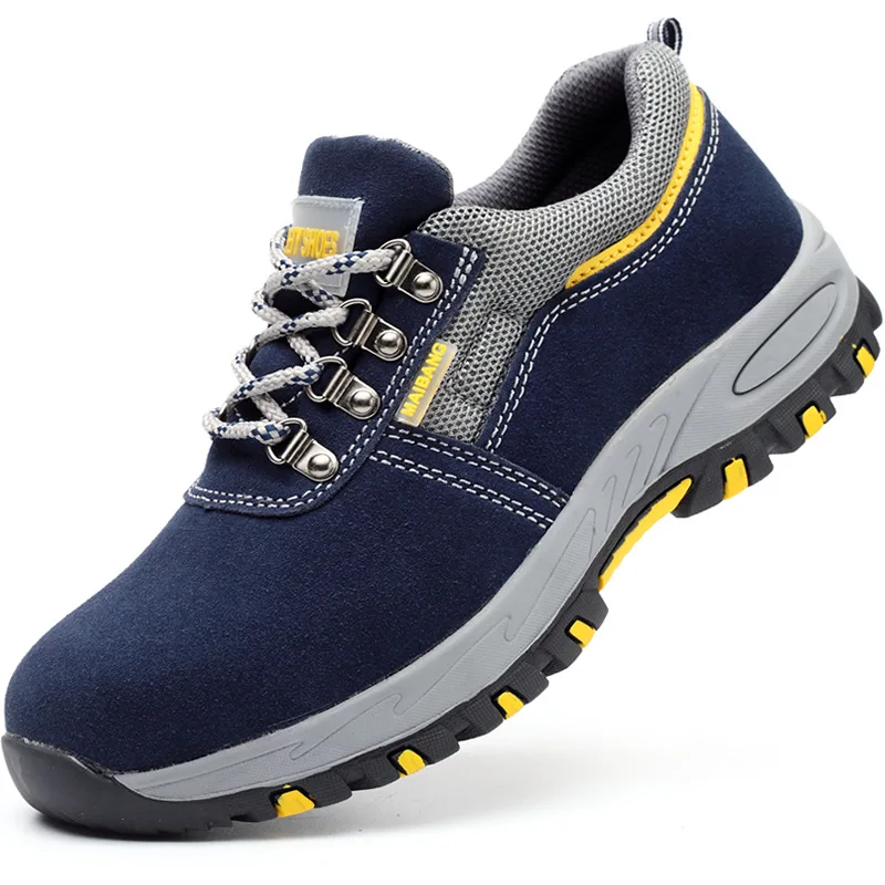 men's safety shoes genuine leather work shoe platform steel toe covers worker security boots botas de trabajo hombre seguridad