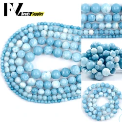 4/6/8/10/12mm Natural Gem Blue Chinese Larimar Beads Round Spacer Stone Beads For Jewelry Making DIY Bracelet Necklace Charms
