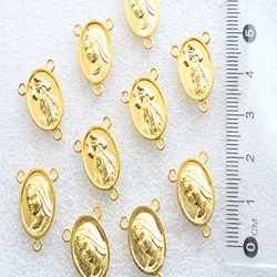 Catholic Golden Rosary Connector Rosary Necklace Bracelet Connector, Many Jesus Christ Statue Necklace Bracelet Triangle Medal,