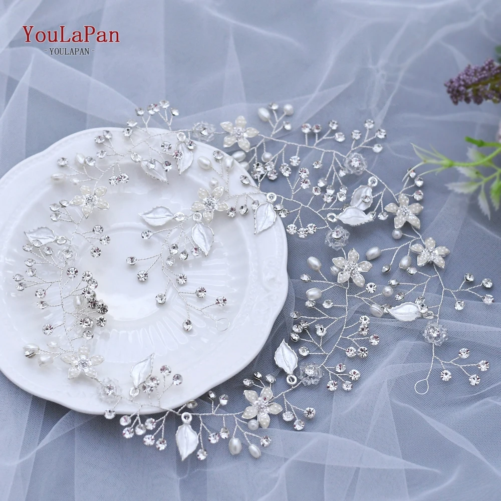 Youlapan HP268 Bloem Bruiloft Haar Wijnstok Aanpassen Crystal Bridal Hoofdband Haar Accessoires Tiara Bruiloft Haar Wijnstokken Voor Meisje