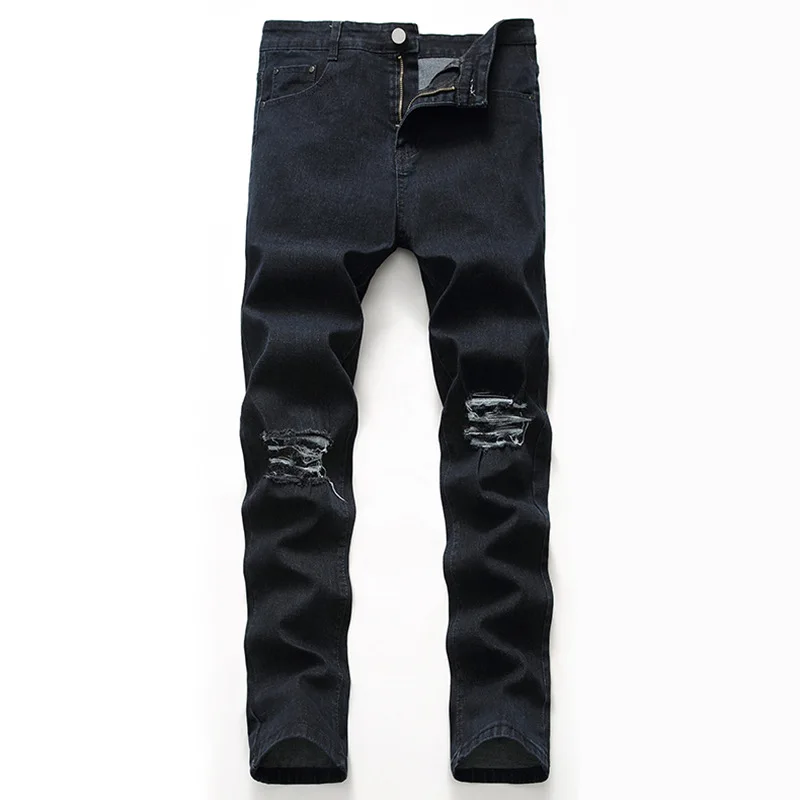 

New High Quality European Style Famous Brand Men's Jeans Casual Luxury Denim Trousers Straight Slim Black For Male Fashion Pants