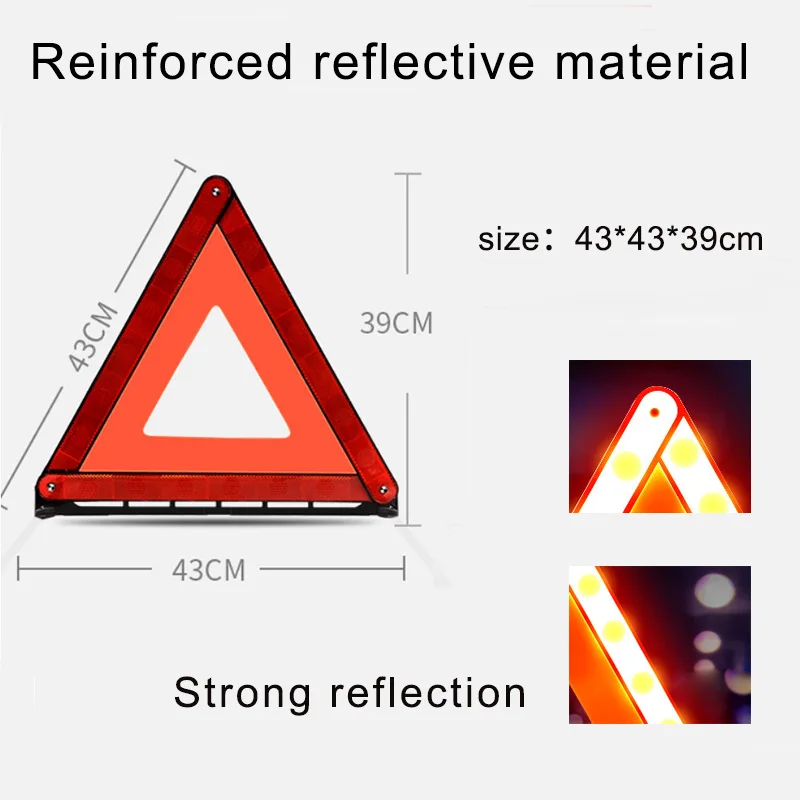 Safety Emergency Tripod Warning Sign For Car Reflective Parking Warning Stand Tripod Foldable Dangerous Failure Stop Sign