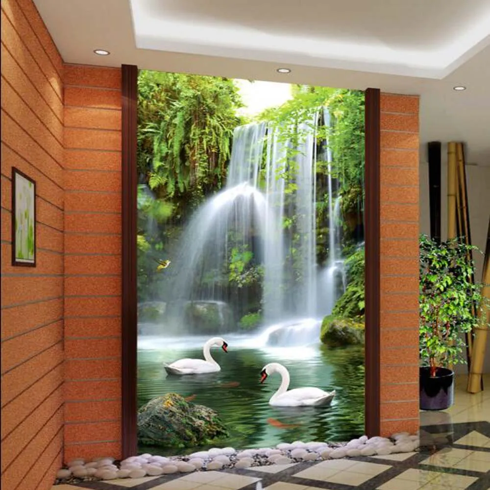 

3D Entrance Waterfall Photo Wallpaper Mural Wallpapers for Living Room Bedroom 3 d Wall Paper Murals murales para pared