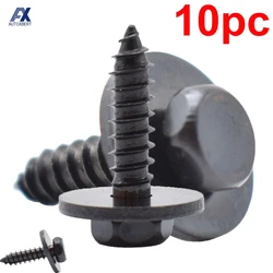 10Pc Self Drilling Tapping Screw Hex Washer Head For BMW 5mm Black Self Tapping Bolt License Plate Screws