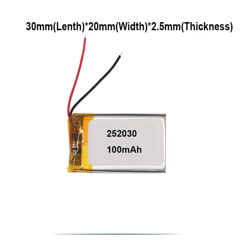Ultradun 252030   100 mAh batterij voor speelgoed auto dvr videorecorder Bluetooth oortelefoon luidspreker mini-apparaat