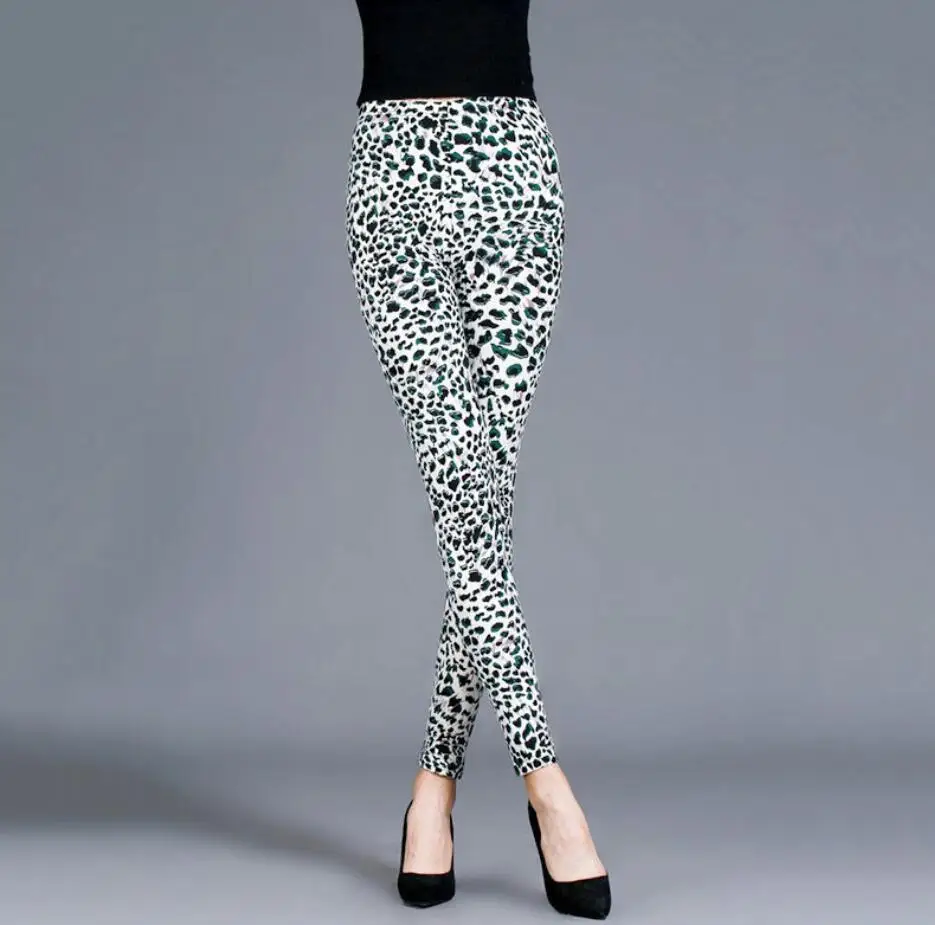 YGYEEG Legging Motif Macan Tutul Celana Elastisitas Pinggang Tinggi Mode Serpentin Ular Kamuflase Push Up Berpola Bunga