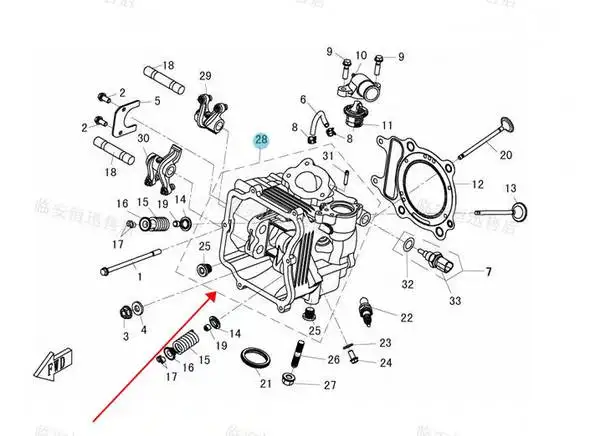 

cylinder head suit for CF250JETMAX code is 01AA-0221A0 nummber 28 on the drawing