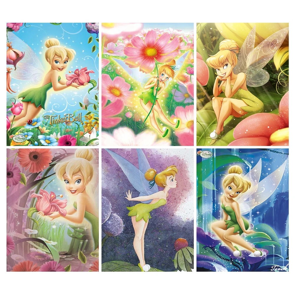 DIY Diamond Painting Disney Fairies Tinker Bell Picture Of Rhinestones Diamond Embroidery Needlework Mosaic Handmade Hobby