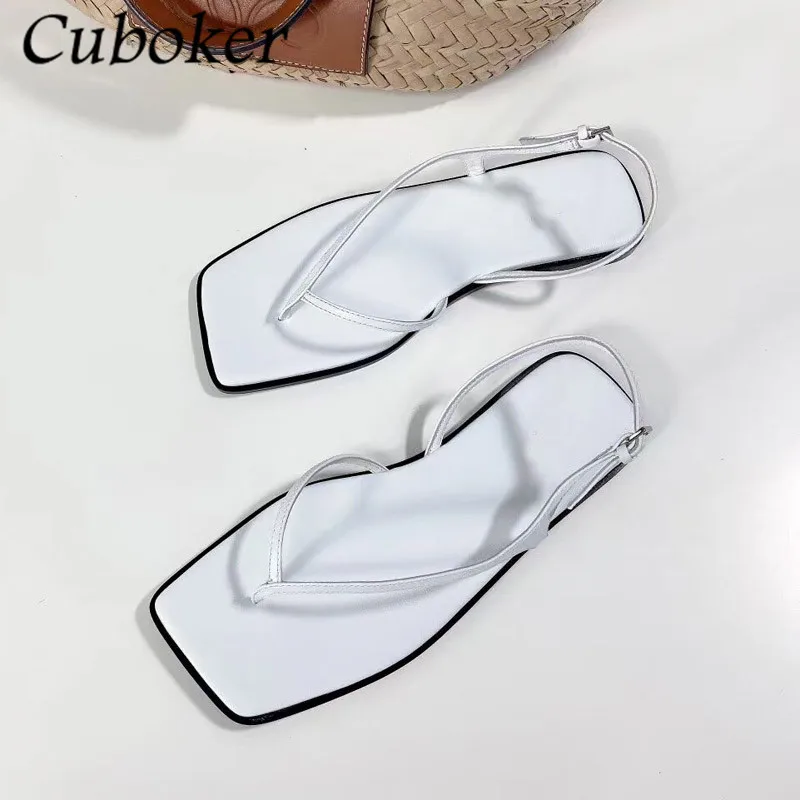 Brand Runway Flip Flips Sandals Women Genuine Leather Slides Ladies Slingback Summer Designer Flat With Shoes Gladiator Sandals