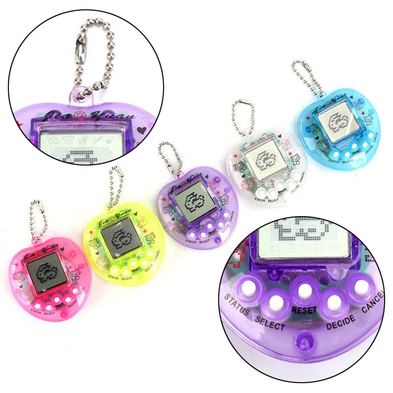 

Transparent Heart Pet Game Machine Creative Fun Virtual Pet Raising Mini Handheld Electronic Game Machine Keychain Toys