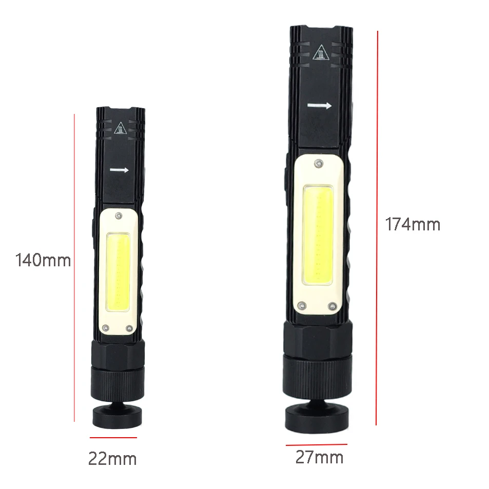 Multifunction Portable Led Flashlight Handfree Dual Fuel 90 Degree Twist Rotary Clip Waterproof Magnet Mini Lighting LED Torch