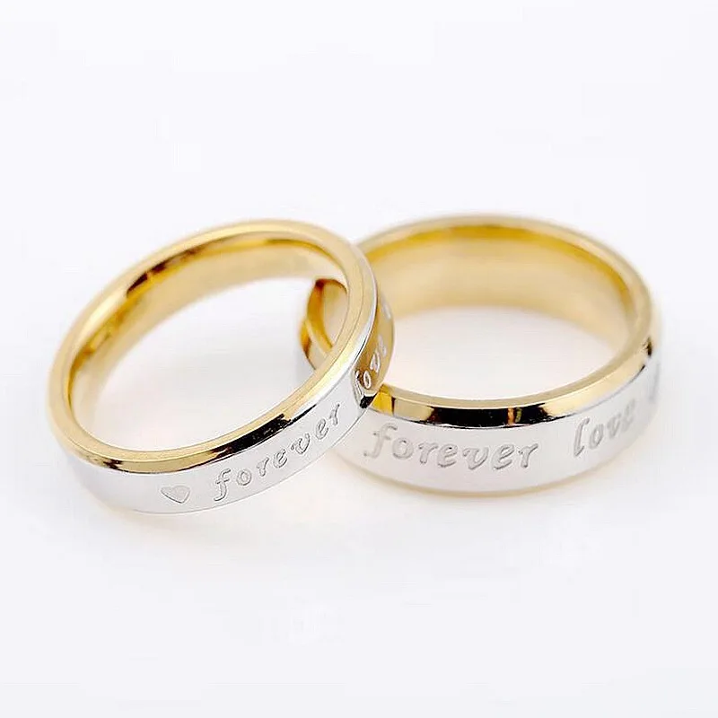 Unisex Men Women Fashion Couple Ring Steel Forever Love