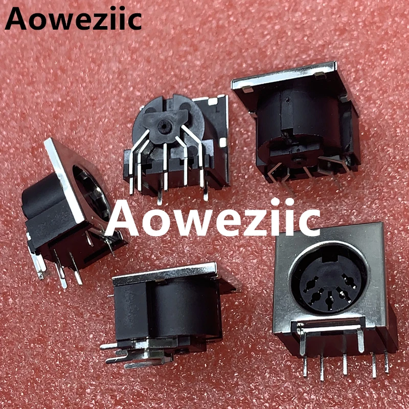 Aoweziic 10Pcs/Lot S Terminal Socket Connector With Housing DIN Female With Shielded 5-Holes 5-Pin DS-5-02