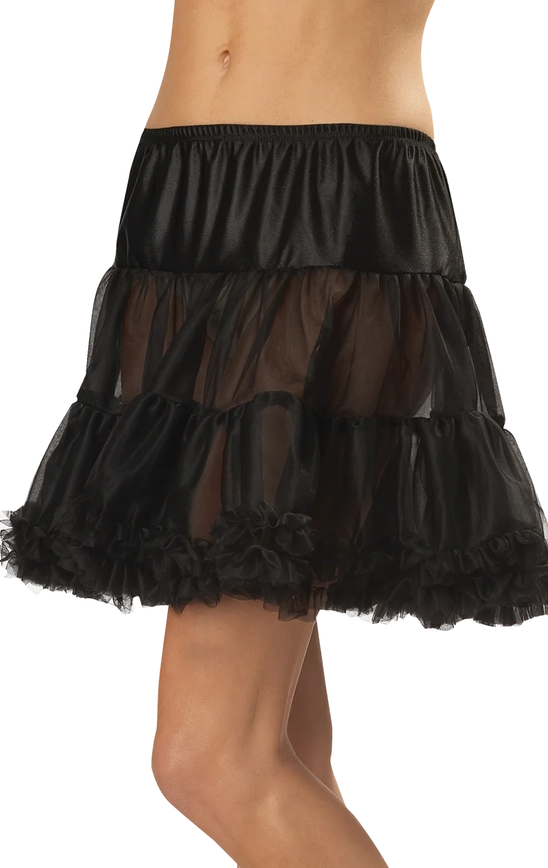 Romantic New Design Womens Black Ruffled Petticoat Skirt Fancy Dress Costume Accessory