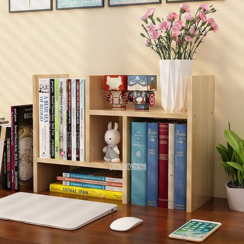 Desktop Bookshelf Simple Desk Combination Bookshelf On Table Modern Student Children Table Desktop Bookcase Storage Shelf Rack