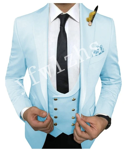 New Arrival One Button Groomsmen klapa zamknięta smokingi dla pana młodego garnitury męskie ślub/Prom drużba Blazer (kurtka + spodnie + kamizelka + krawat) B31