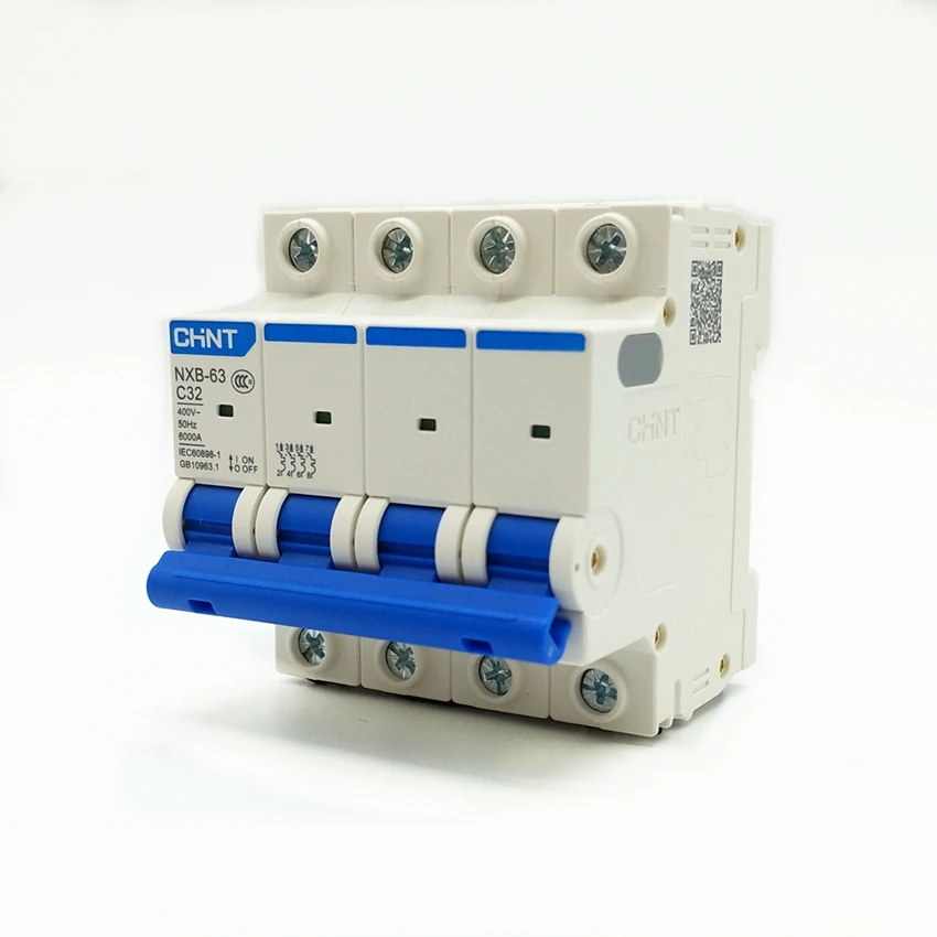 CHINT Circuit Breaker NXB-63  4 Poles C type 1A 2A 3A 4A 6A 10A 16A 20A 25A 32A 40A 50A 63A Mini Circuit Breaker DZ47-63 MCB C45