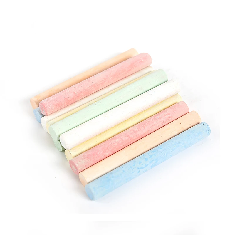 12 قطعة/الوحدة بدون غبار الطباشير القلم الرسم الطباشير ل السبورة 6 ألوان القرطاسية مكتب اللوازم المدرسية اكسسوارات تيزا Escolar