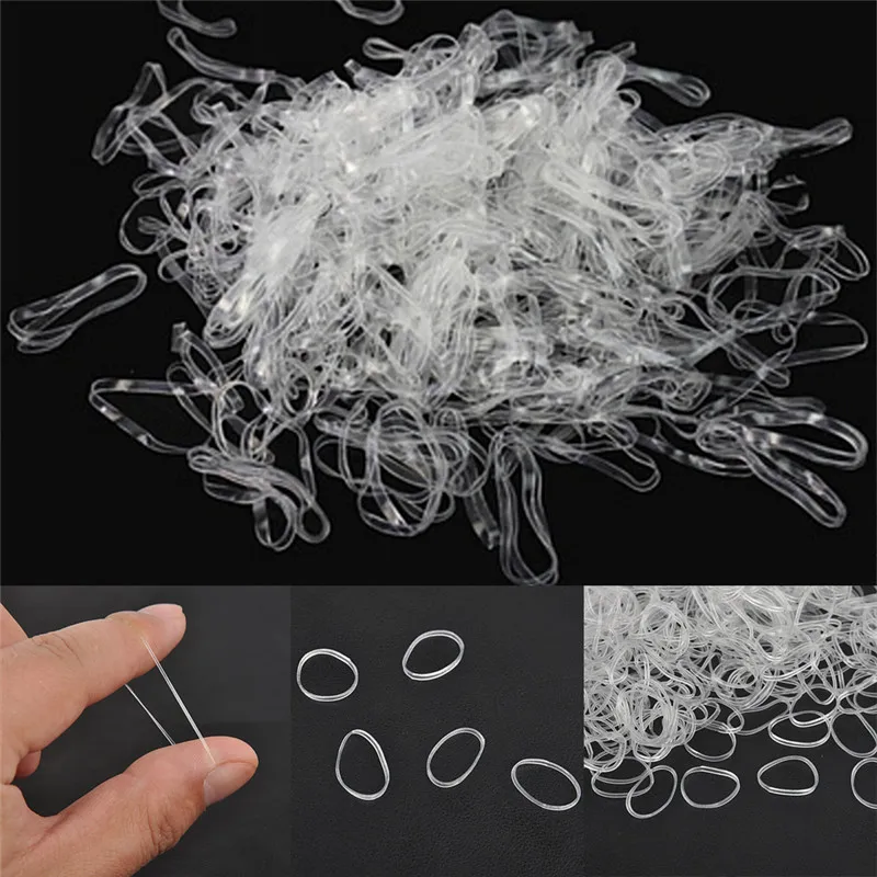 200/500Pcs Mini Accessoires Kleine Vlecht Vlechten Elastic Tie Band Paardenstaart Houder Elastische Rubber Clear Witte Accessoires