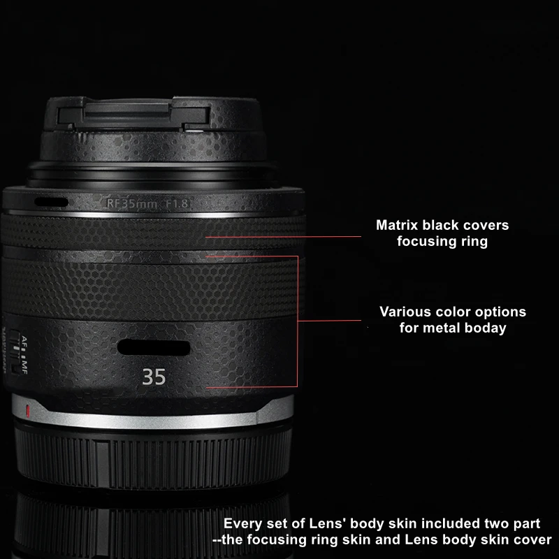 35 F1.8 Ống Kính Dán RF35 F1.8 Vinyl Decal Da Bọc Dành Cho Canon RF35mm F1.8 Vĩ Mô Là STM Ống Kính Miếng Dán bao Da Phim