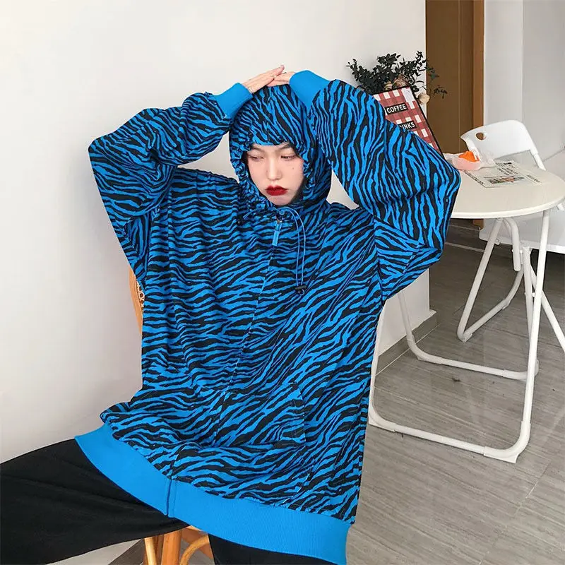 Women Basic Jackets Zebra Pattern Loose Spring Autumn Chic All-match Outwear Street Students Cozy Vintage Korean Style Ins Retro