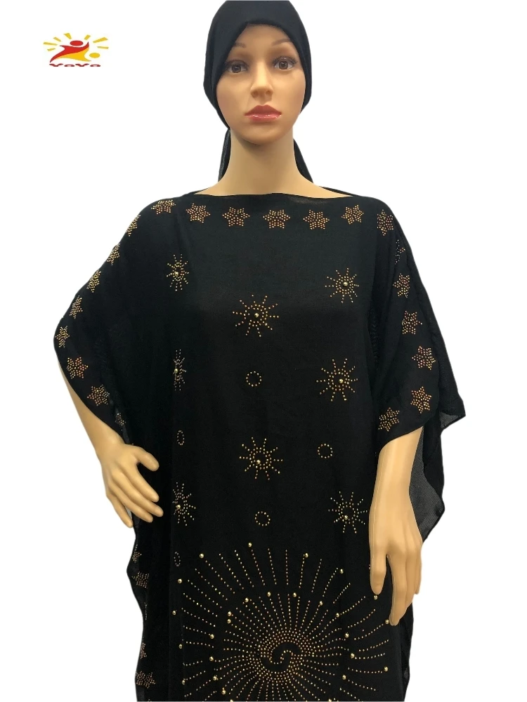 Vestido largo Dashiki africano con flores turcas para mujer, caftán largo, moda musulmana, Abaya, HB052, 2021