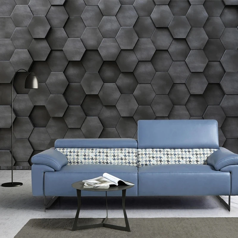 Custom Any Size Mural Wallpaper Modern 3D Abstract Stereo Hexagon Geometric Wall Painting Living Room TV Sofa Bedroom Home Decor