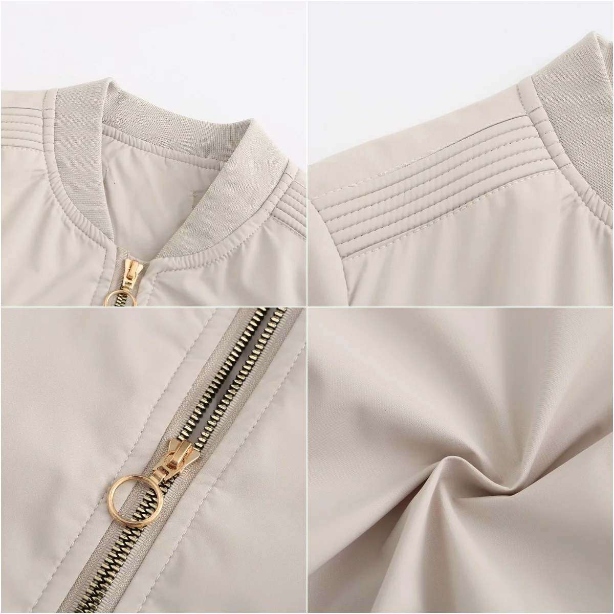 Nové módní dámské bundy 2025 jaro podzim oblečení ležérní baseballový kabát dámská jednobarevná základní bunda svrchní oblečení - náhled 6