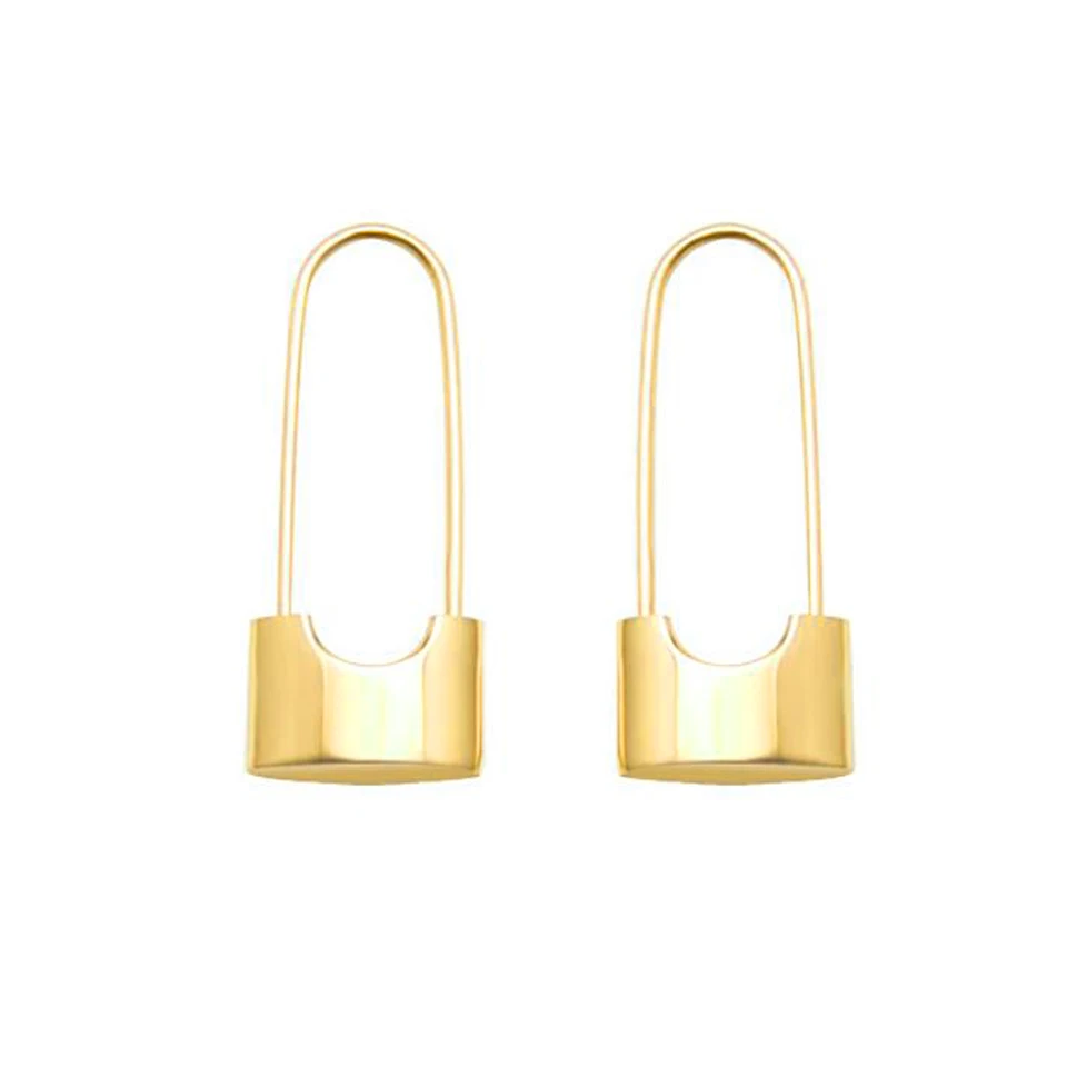 Hot Wholesale Lock Drop Earrings For Women Gold Color Stainless Steel Dangle Earings Fashion Jewelry Orecchini Donna Gifts