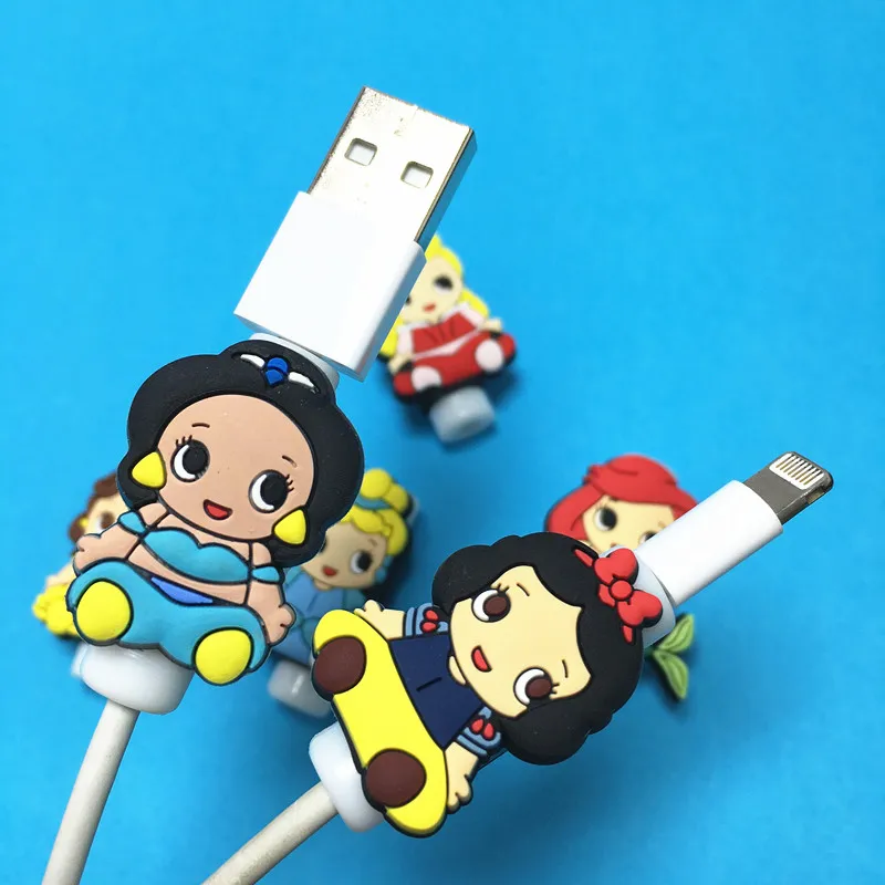 1 sztuk Disney USB kabel Protector słuchawki przewód przewód ochrony pokrywa danych ładowarka słuchawki linii ochronnej dla iPhone Android