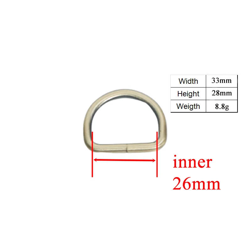 1pc Non-welded nickel plated hardware D ring for garment luggage backpack cat dog collar DIY accessory 8 Colours 30mm 5 sizes