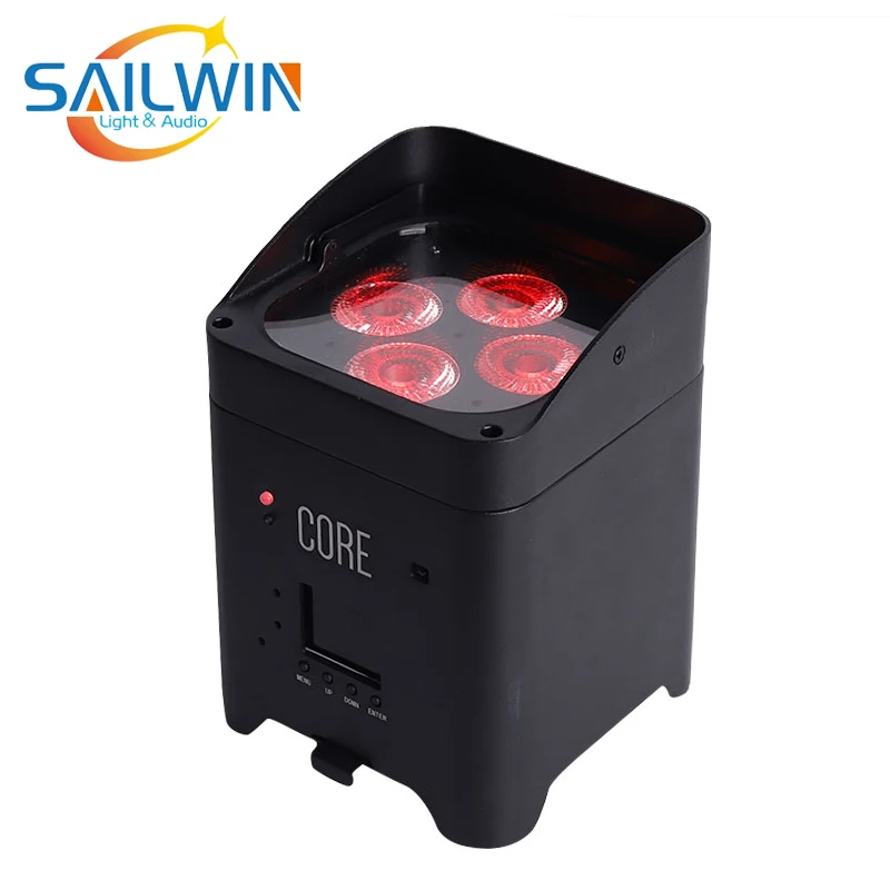 SAILWIN EU STOCK BIG SALE 4X18W 6in1 RGBAW+UV DMX Battery Powered Wireless Mobile Smart LED Par Light LED UPLIGHT Stage Lighting